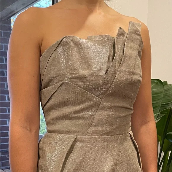 Designer strapless silver dress 👗 - Picture 2 of 8